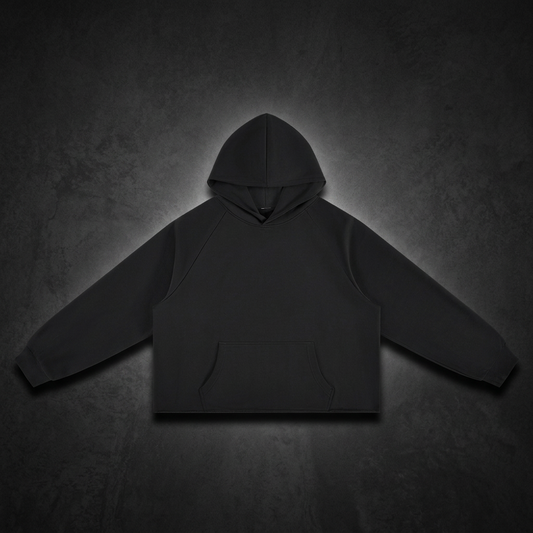 Unisex Vintage Wash Raw Edge Boxy Hoodie, view 1