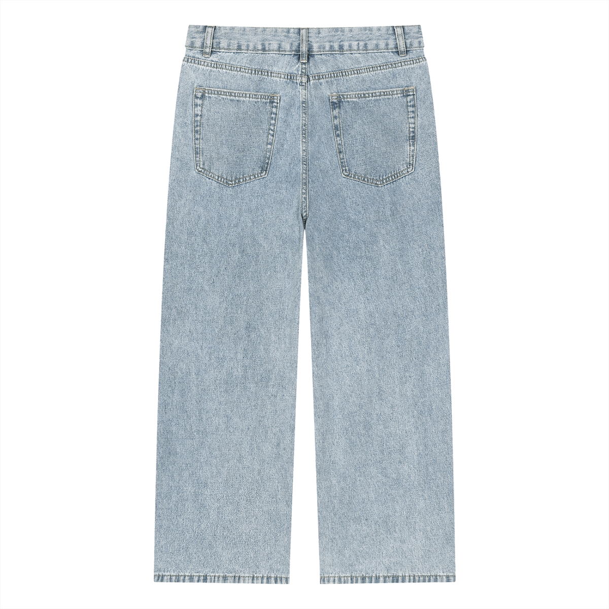Unisex Vintage Wash Straight Leg Jeans in blue, alternate angle