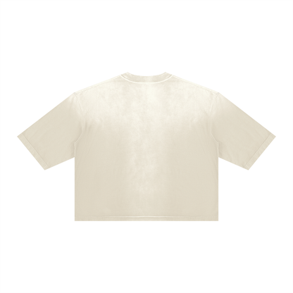 Unisex Vintage Wash Sunfade Boxy T-Shirt in apricot, alternate angle