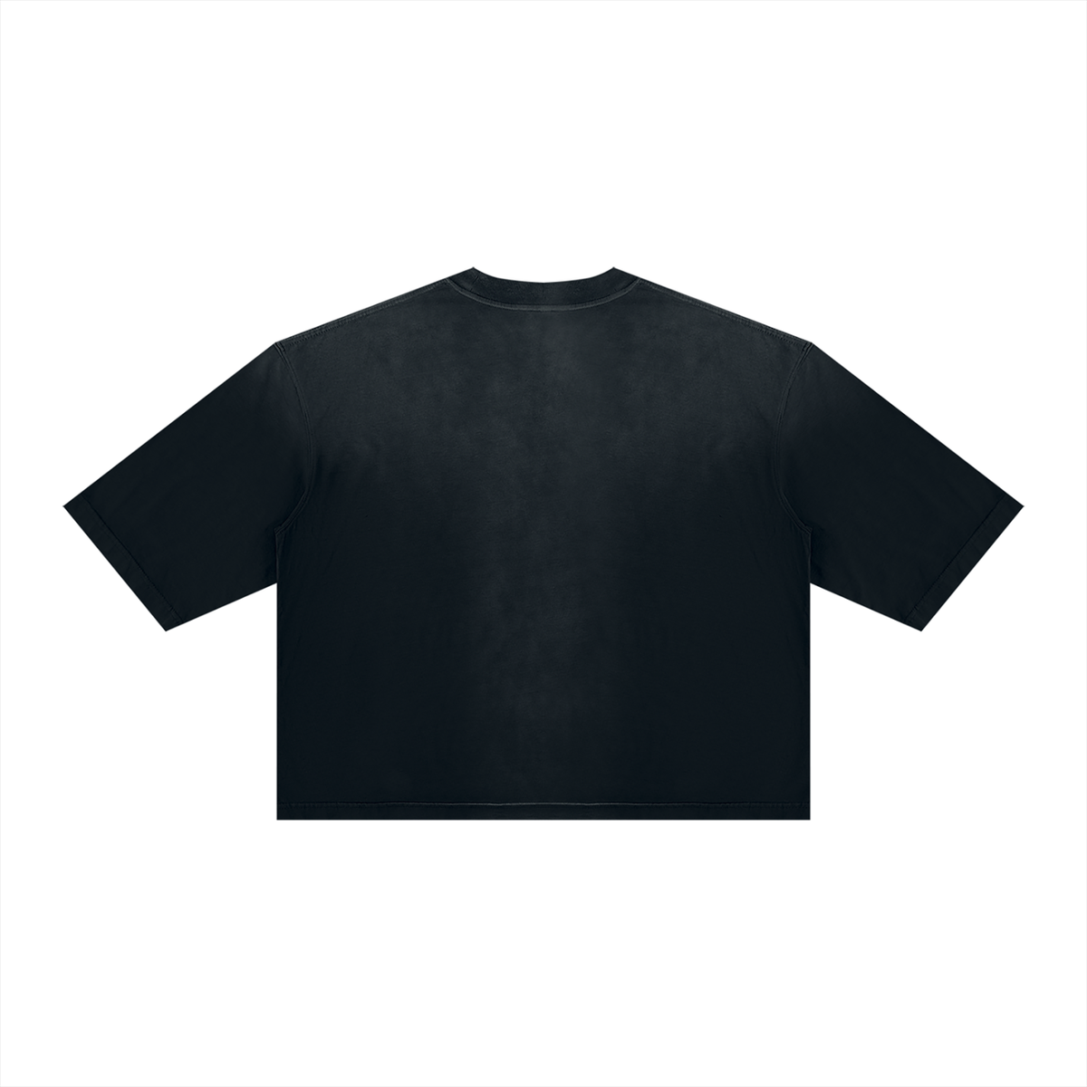 Unisex Vintage Wash Sunfade Boxy T-Shirt in black, alternate angle