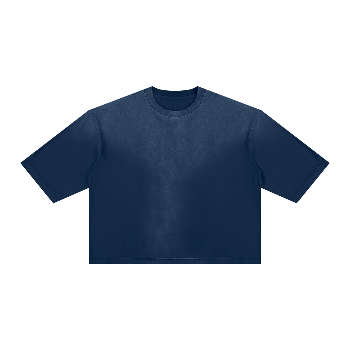 Unisex Vintage Wash Sunfade Boxy T-Shirt in navy blue
