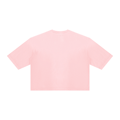 Unisex Vintage Wash Sunfade Boxy T-Shirt in pink, alternate angle