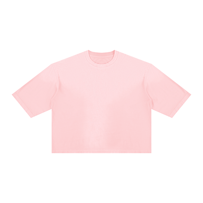 Unisex Vintage Wash Sunfade Boxy T-Shirt in pink