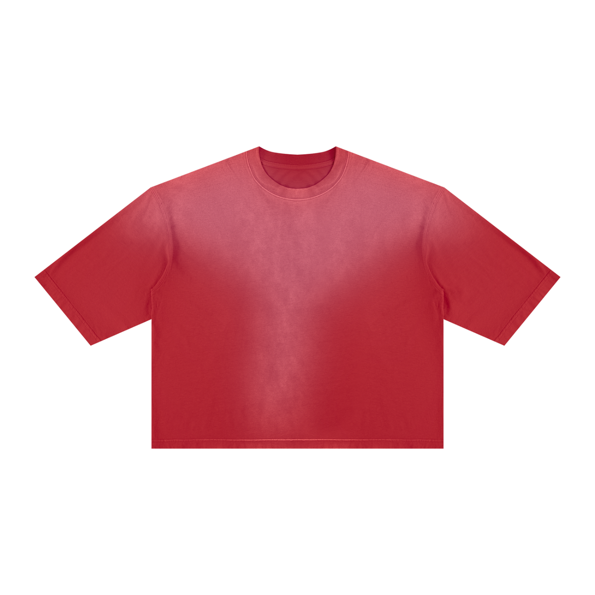 Unisex Vintage Wash Sunfade Boxy T-Shirt in red