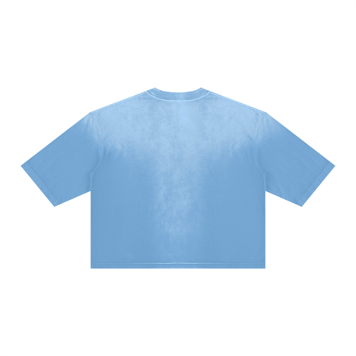 Unisex Vintage Wash Sunfade Boxy T-Shirt in sky blue, alternate angle