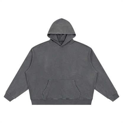 Unisex Vintage Wash Waffle Boxy Hoodie in dark gray