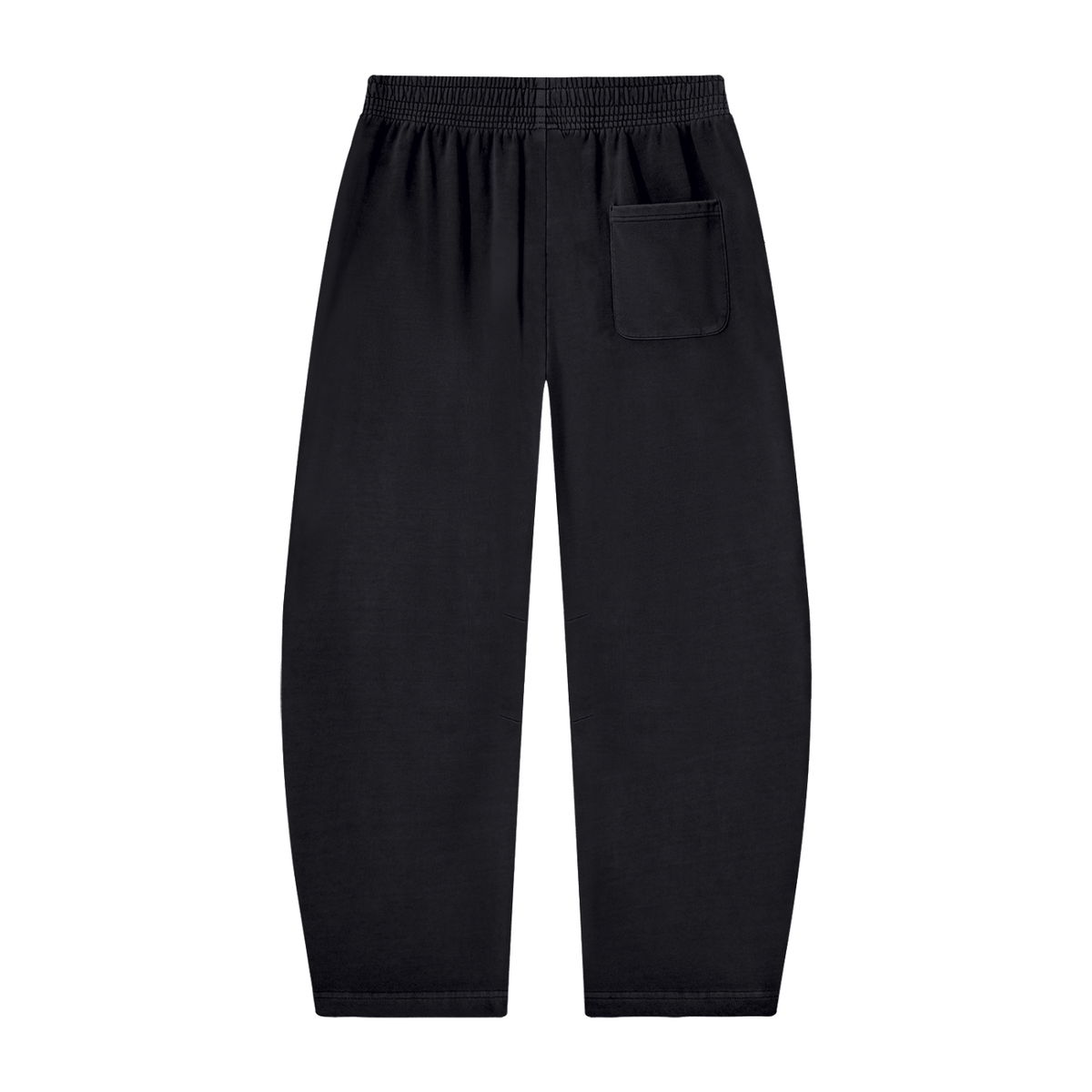 Unisex Vintage Washed Barrel Leg Sweatpants in black, alternate angle