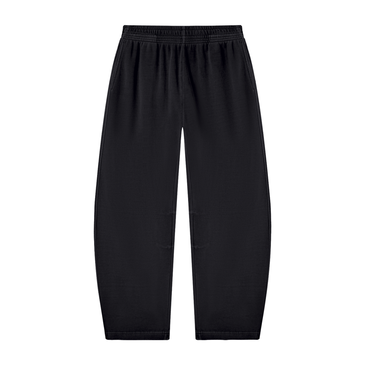 Unisex Vintage Washed Barrel Leg Sweatpants in black
