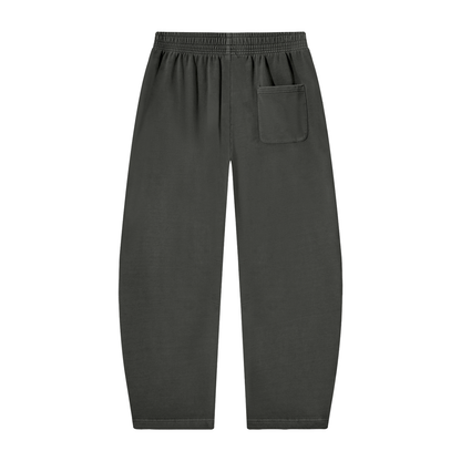 Unisex Vintage Washed Barrel Leg Sweatpants in dark gray, alternate angle