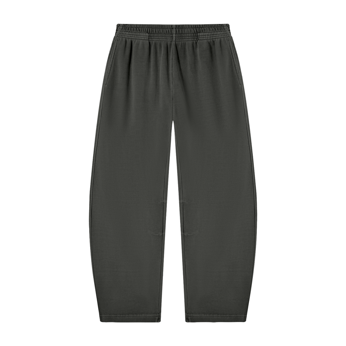 Unisex Vintage Washed Barrel Leg Sweatpants in dark gray