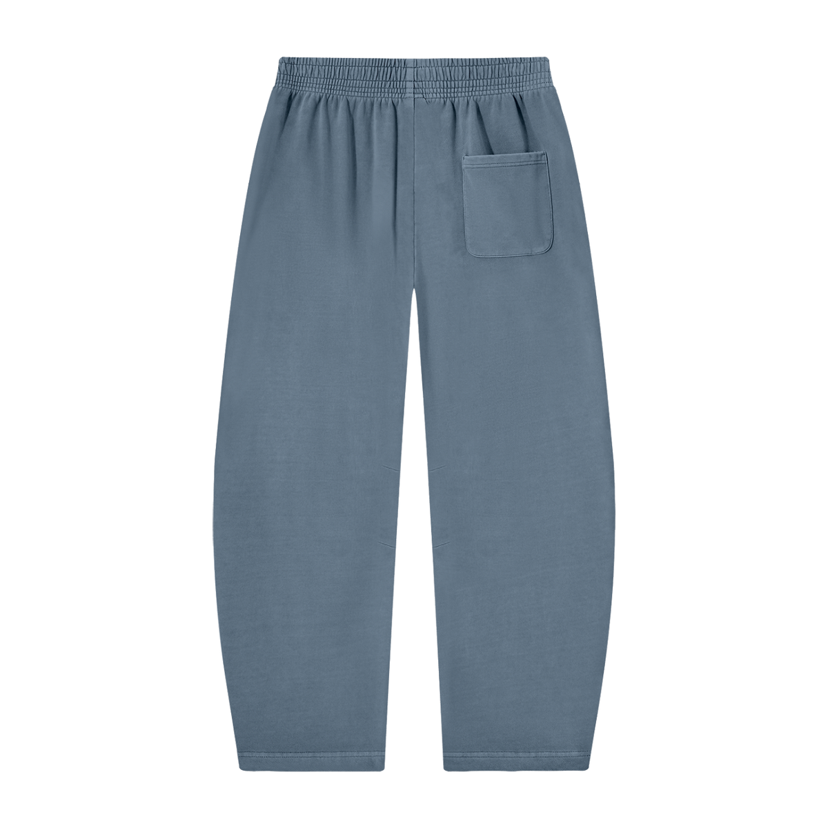 Unisex Vintage Washed Barrel Leg Sweatpants in gray blue, alternate angle