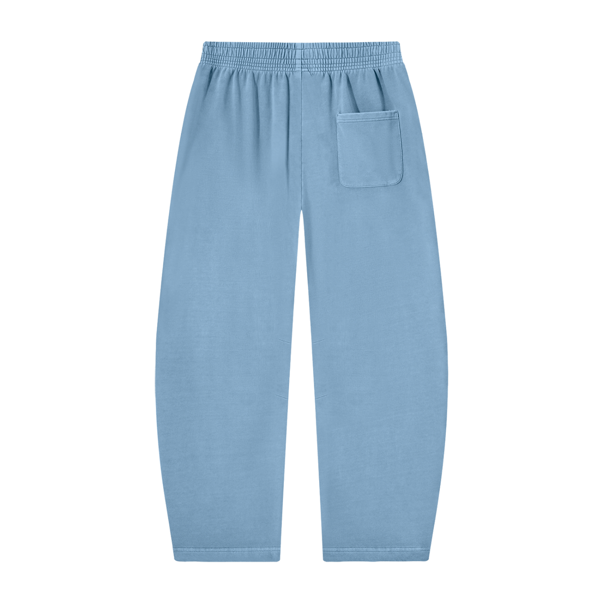 Unisex Vintage Washed Barrel Leg Sweatpants in light blue, alternate angle