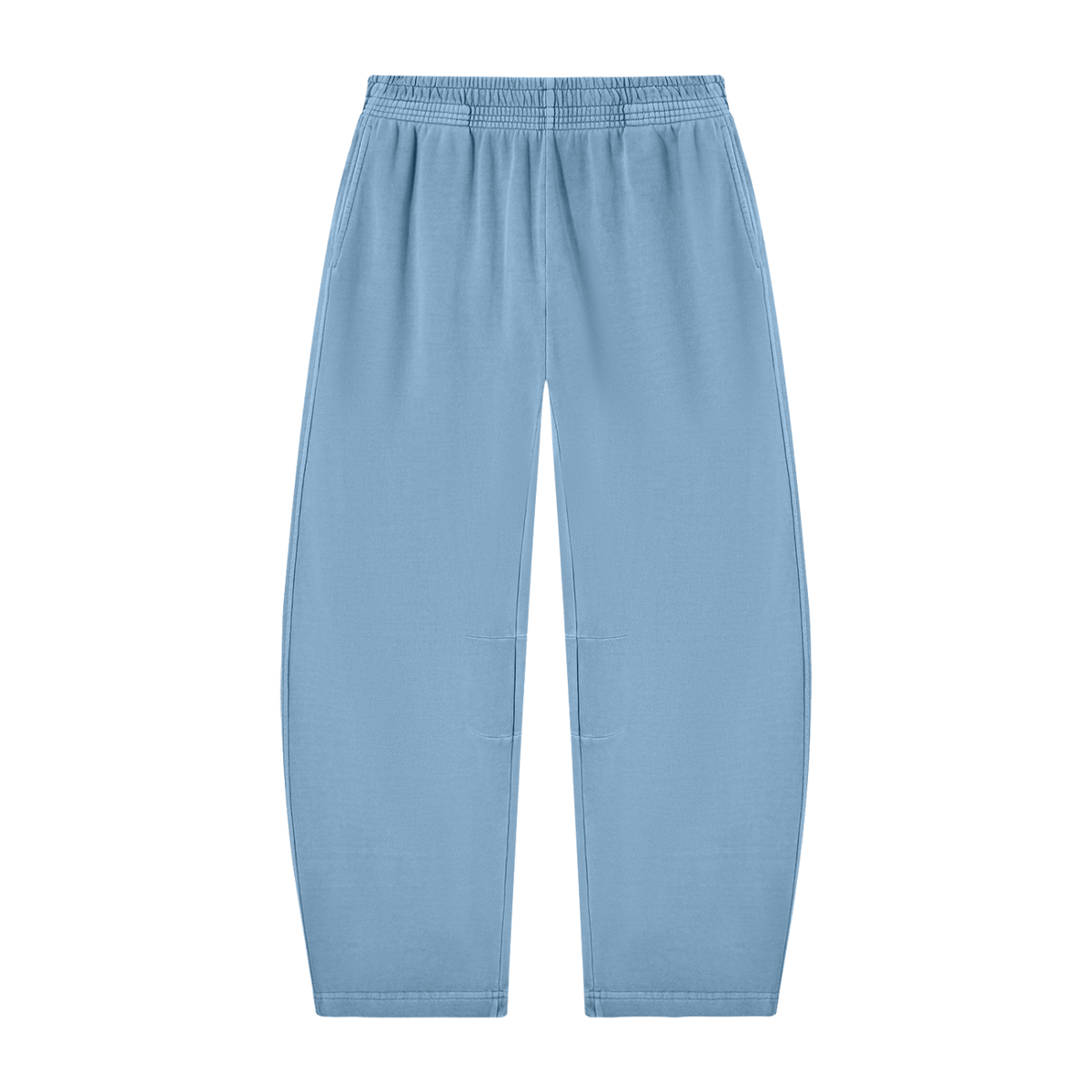 Unisex Vintage Washed Barrel Leg Sweatpants in light blue