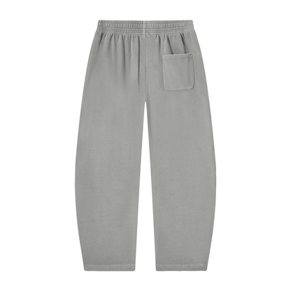 Unisex Vintage Washed Barrel Leg Sweatpants in light gray, alternate angle