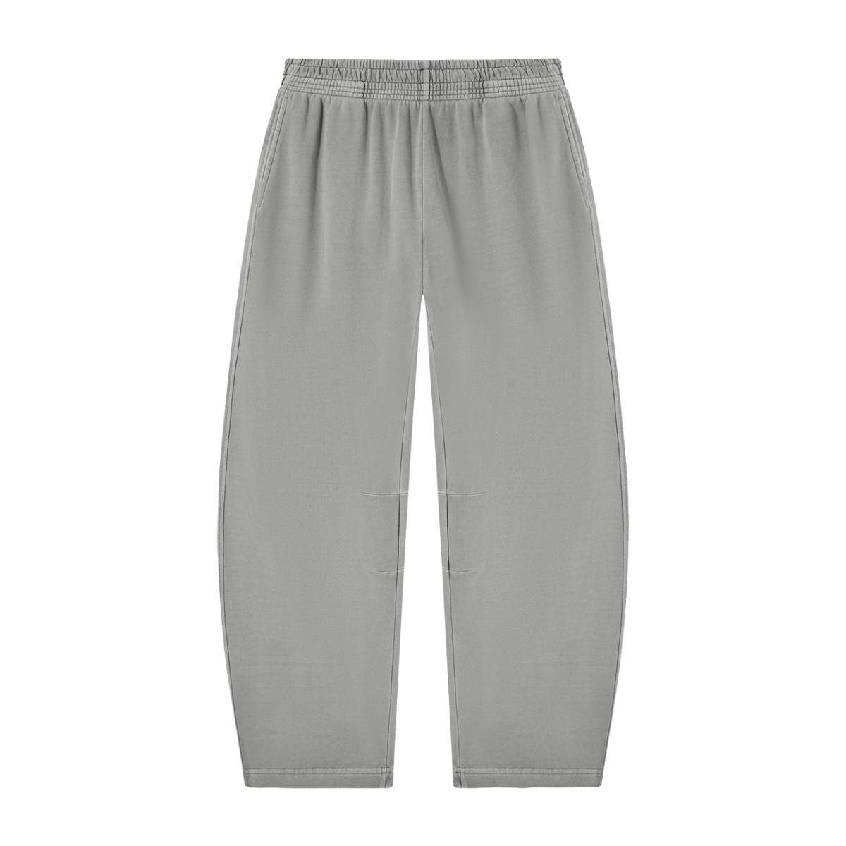 Unisex Vintage Washed Barrel Leg Sweatpants in light gray