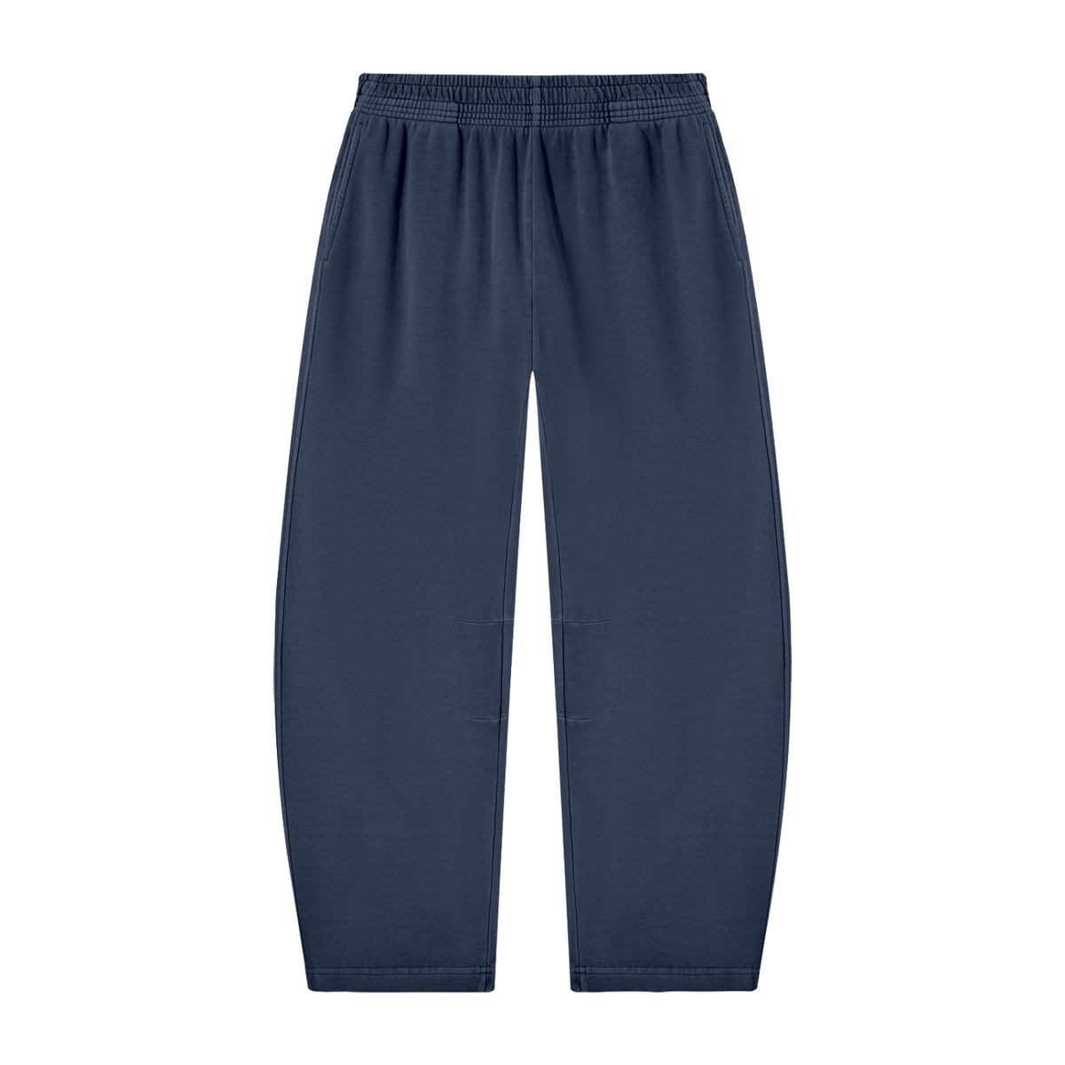 Unisex Vintage Washed Barrel Leg Sweatpants in navy blue