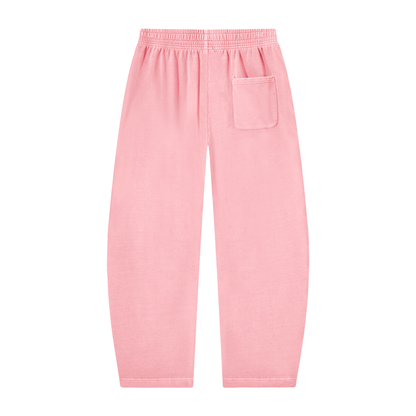 Unisex Vintage Washed Barrel Leg Sweatpants in pink, alternate angle