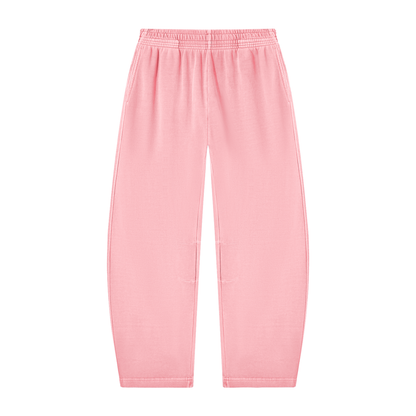 Unisex Vintage Washed Barrel Leg Sweatpants in pink