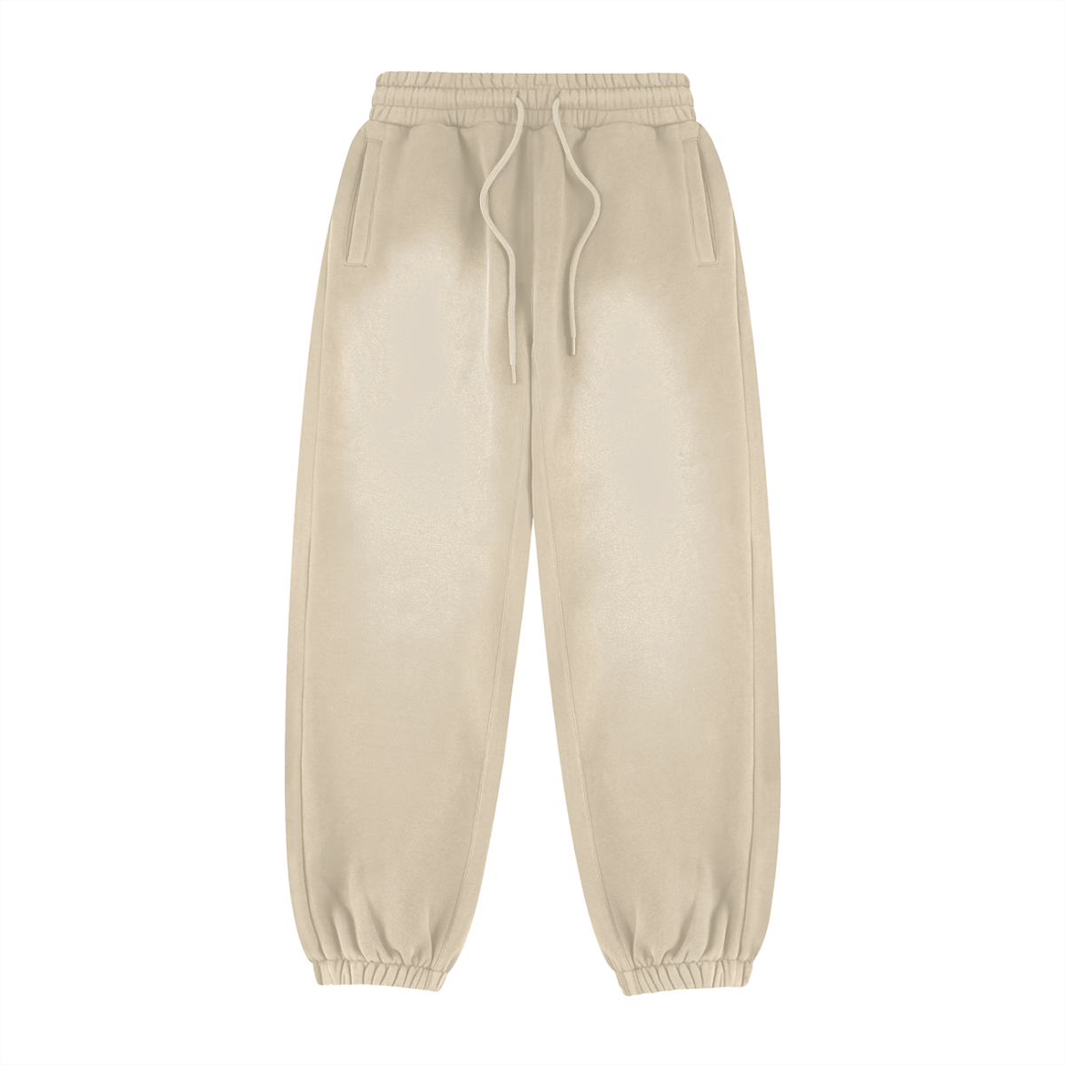 Unisex Vintage Washed Fleece Jogger Sweatpants in apricot