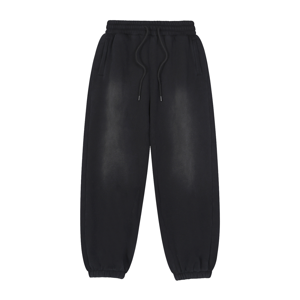 Unisex Vintage Washed Fleece Jogger Sweatpants in black