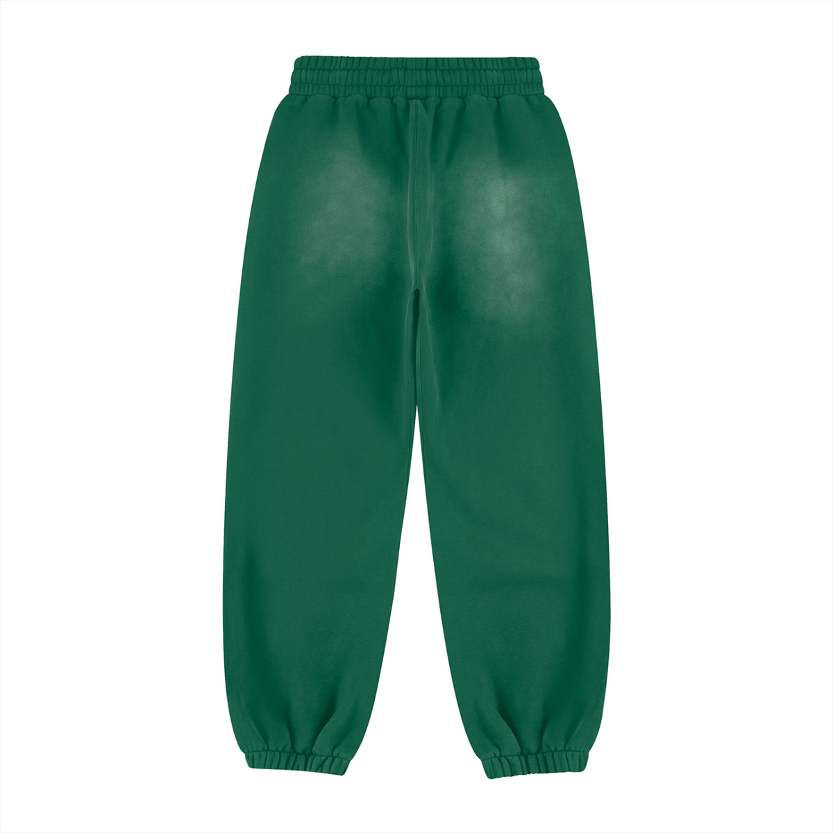 Unisex Vintage Washed Fleece Jogger Sweatpants in dark green, alternate angle