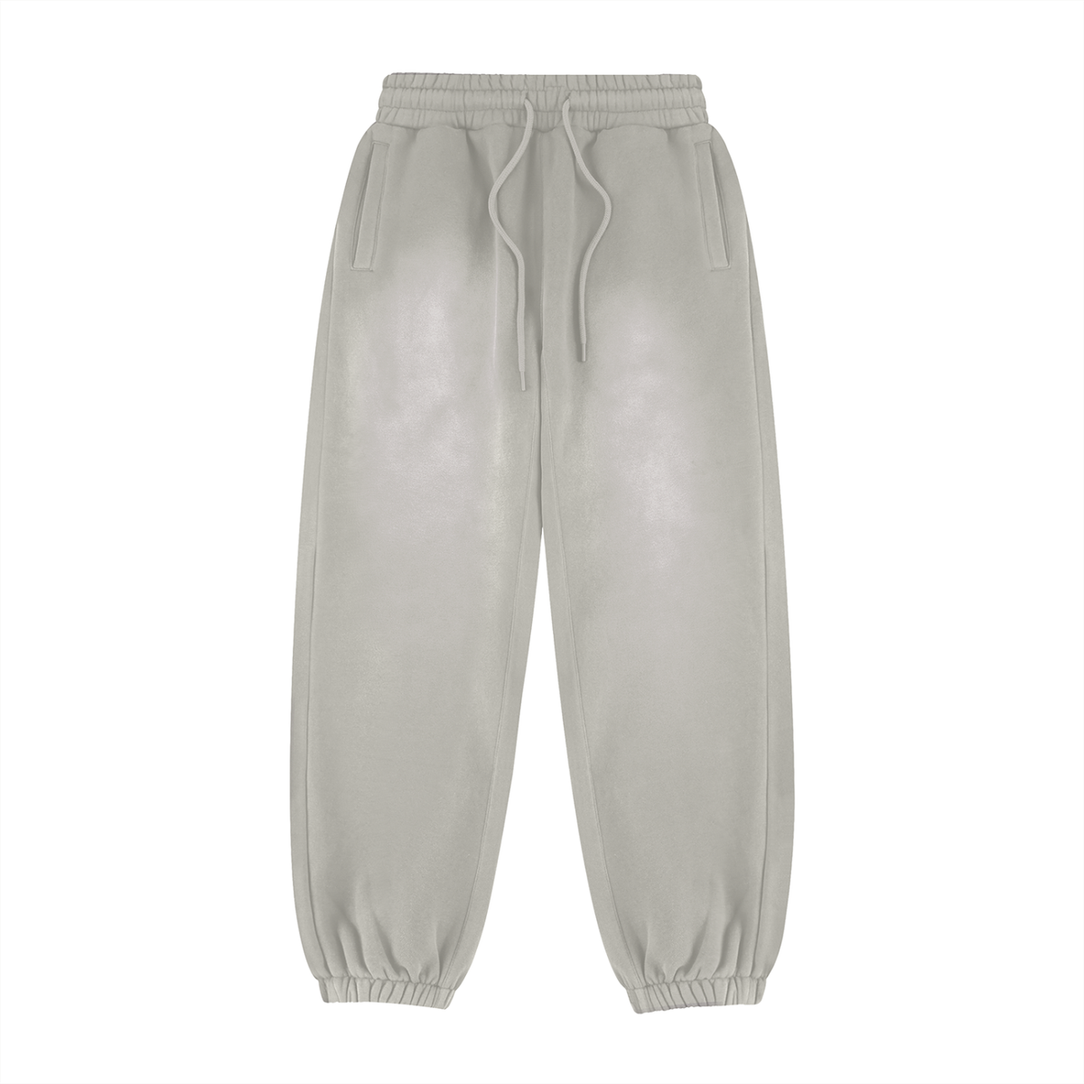 Unisex Vintage Washed Fleece Jogger Sweatpants in light gray