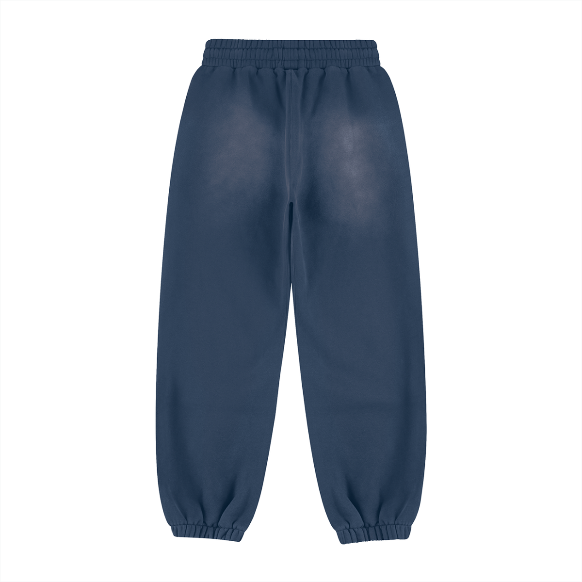 Unisex Vintage Washed Fleece Jogger Sweatpants in navy blue, alternate angle