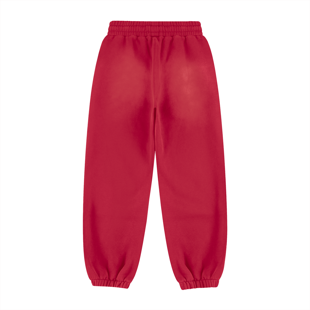 Unisex Vintage Washed Fleece Jogger Sweatpants in red, alternate angle