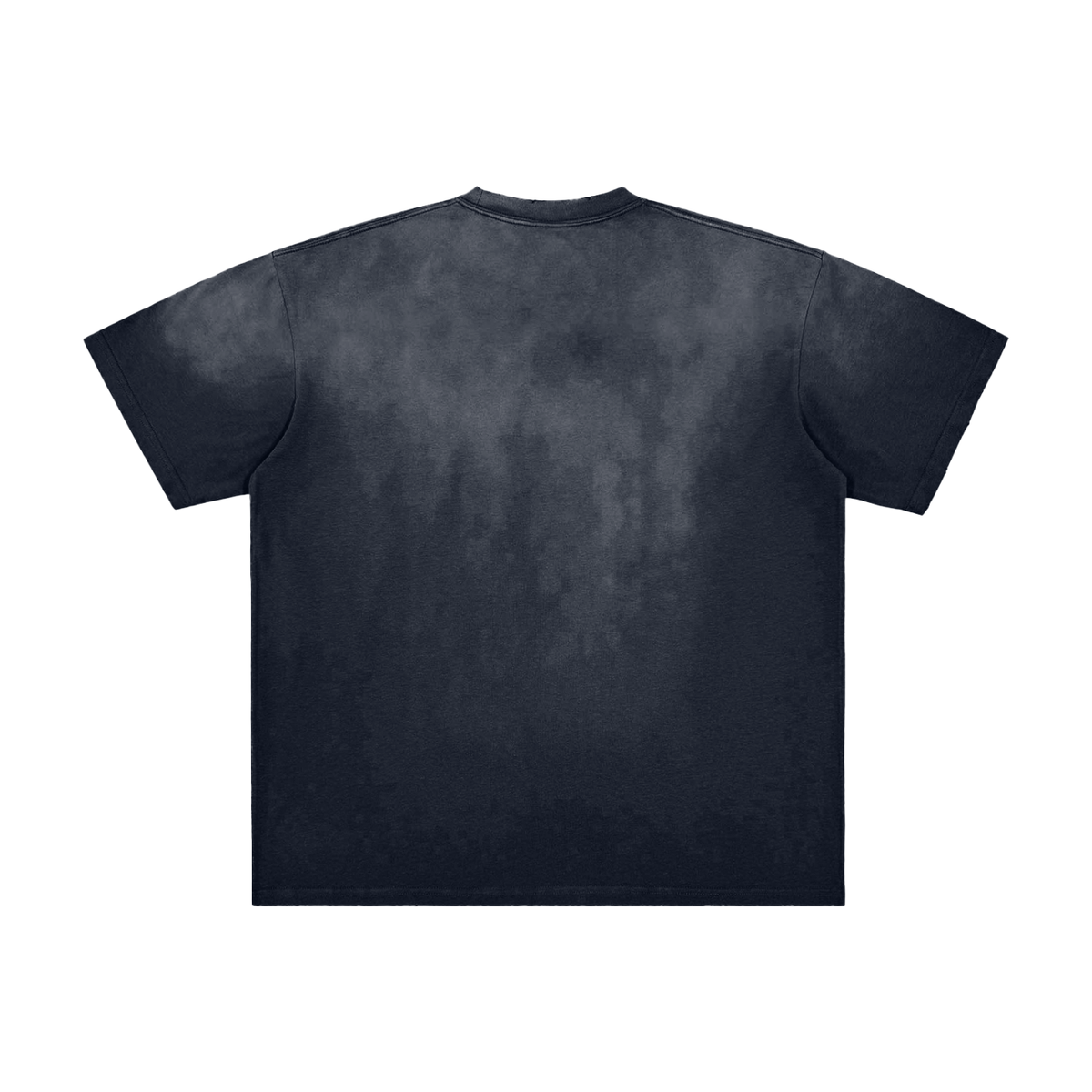 Unisex Vintage Washed Frayed T-Shirt in blue gray, alternate angle