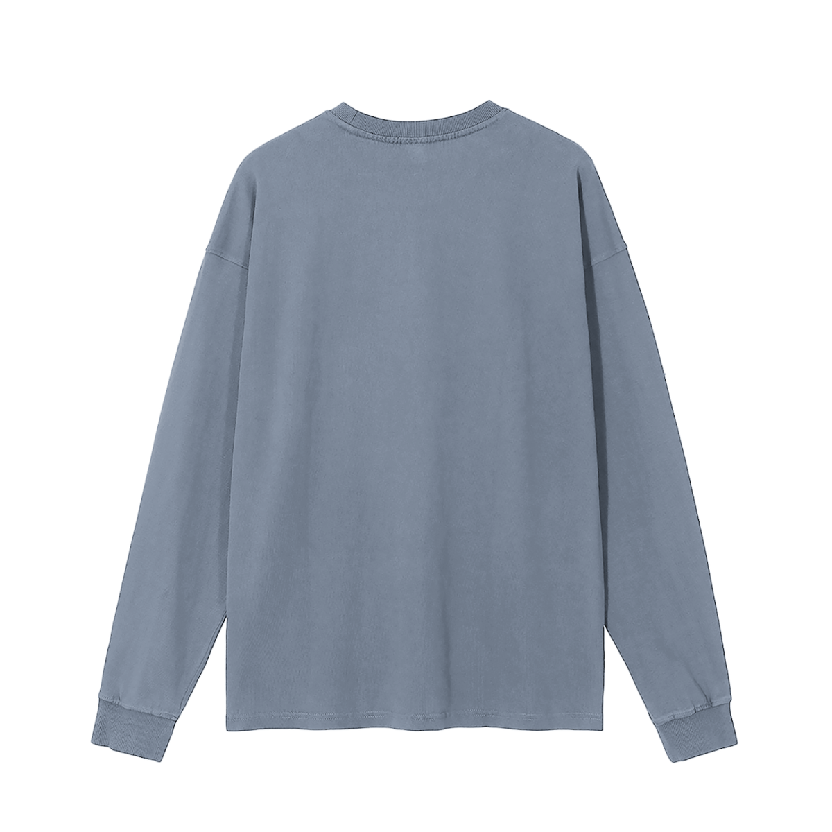 Unisex Vintage Washed Long Sleeve T-Shirt in gray blue, alternate angle