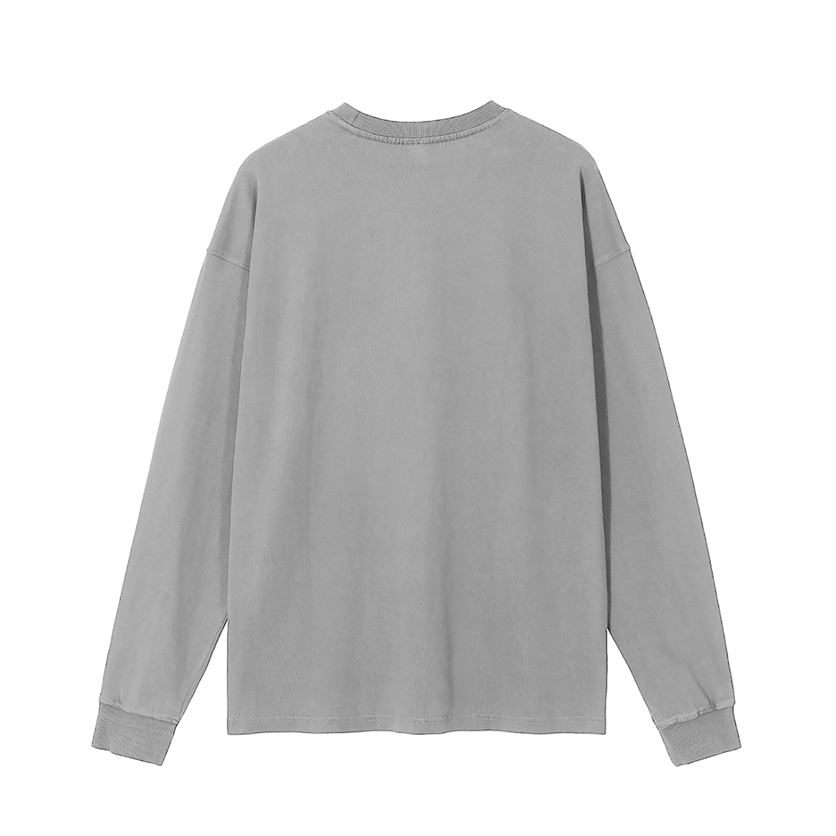 Unisex Vintage Washed Long Sleeve T-Shirt in medium gray, alternate angle