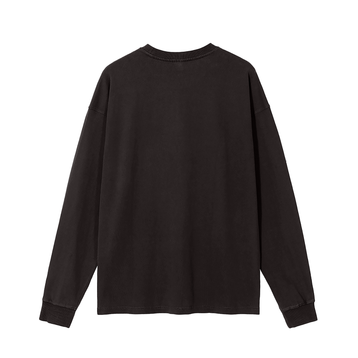 Unisex Vintage Washed Long Sleeve T-Shirt in vintage black, alternate angle