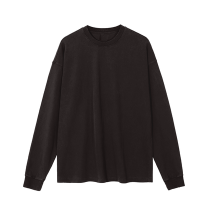 Unisex Vintage Washed Long Sleeve T-Shirt in vintage black