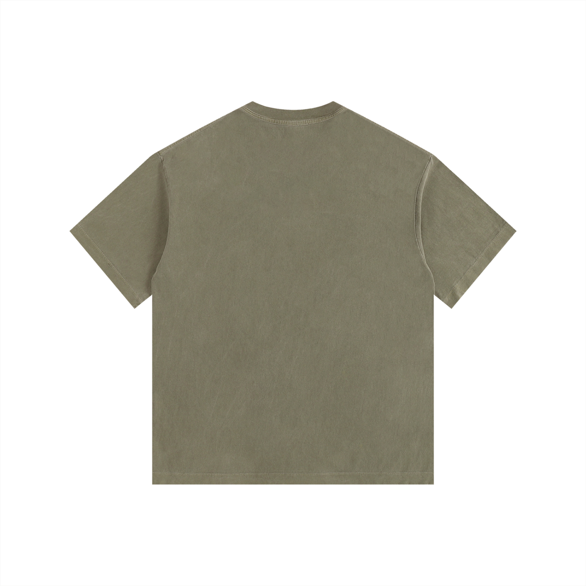 Unisex Vintage Washed Oversized Cotton T-Shirt in army green, alternate angle
