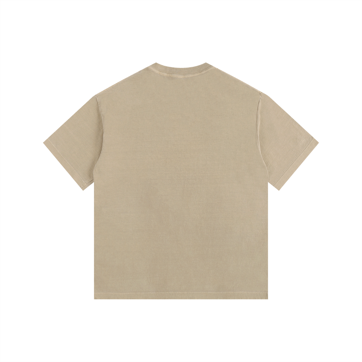 Unisex Vintage Washed Oversized Cotton T-Shirt in khaki, alternate angle