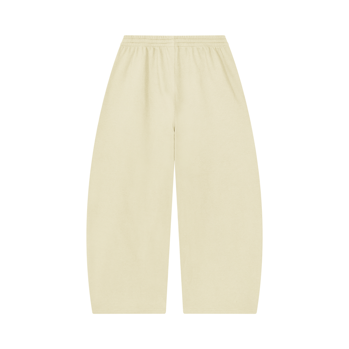 Unisex Waffle Barrel Leg Pants in apricot, alternate angle