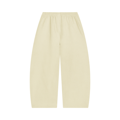 Unisex Waffle Barrel Leg Pants in apricot, alternate angle