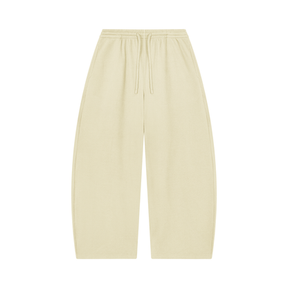 Unisex Waffle Barrel Leg Pants in apricot