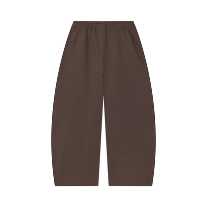 Unisex Waffle Barrel Leg Pants in coffee, alternate angle