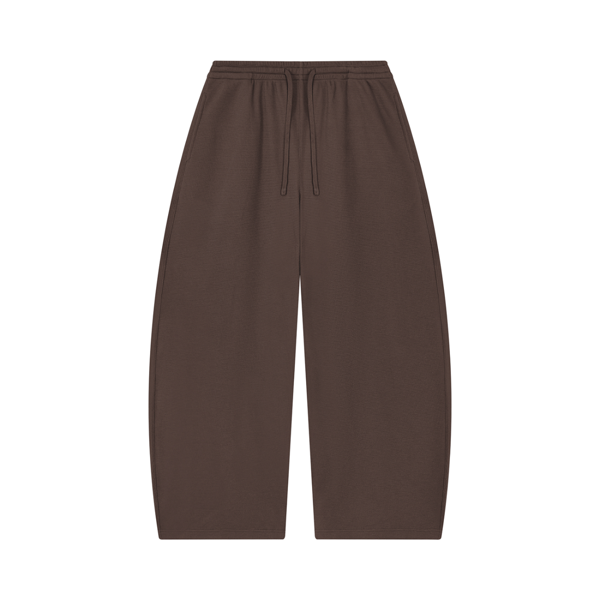 Unisex Waffle Barrel Leg Pants in coffee