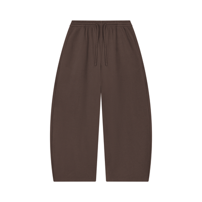 Unisex Waffle Barrel Leg Pants in coffee
