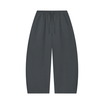 Unisex Waffle Barrel Leg Pants in dark gray
