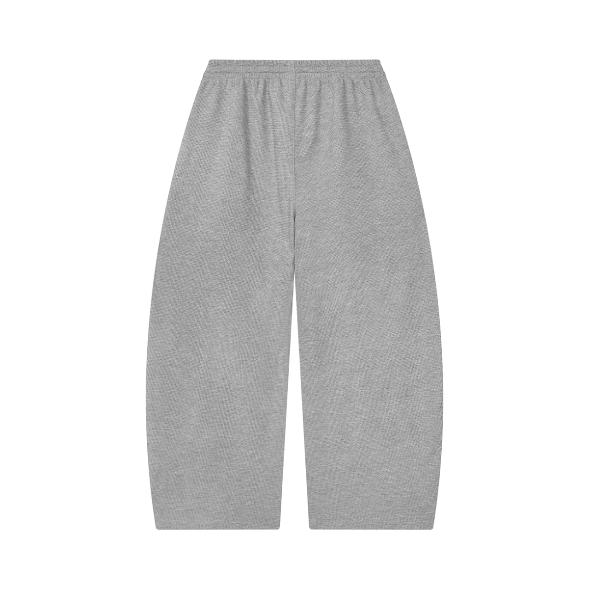 Unisex Waffle Barrel Leg Pants in flower gray, alternate angle