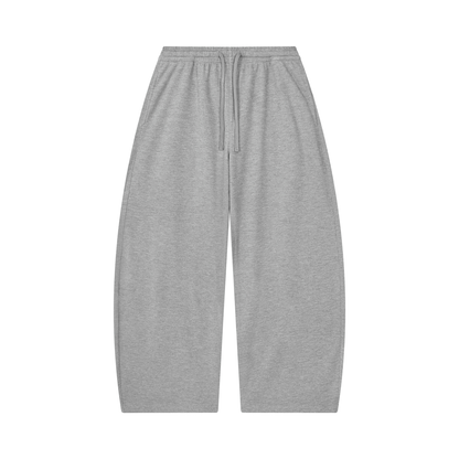 Unisex Waffle Barrel Leg Pants in flower gray