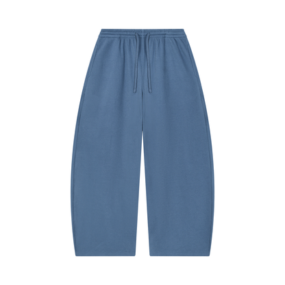 Unisex Waffle Barrel Leg Pants in jeans blue