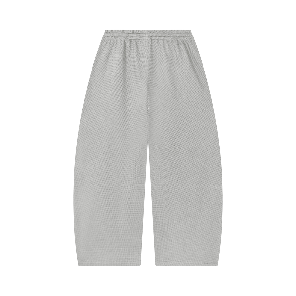 Unisex Waffle Barrel Leg Pants in light gray, alternate angle