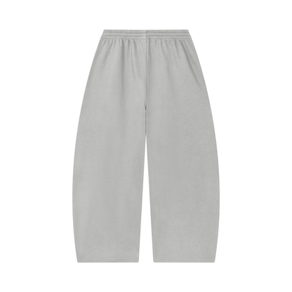 Unisex Waffle Barrel Leg Pants in light gray, alternate angle