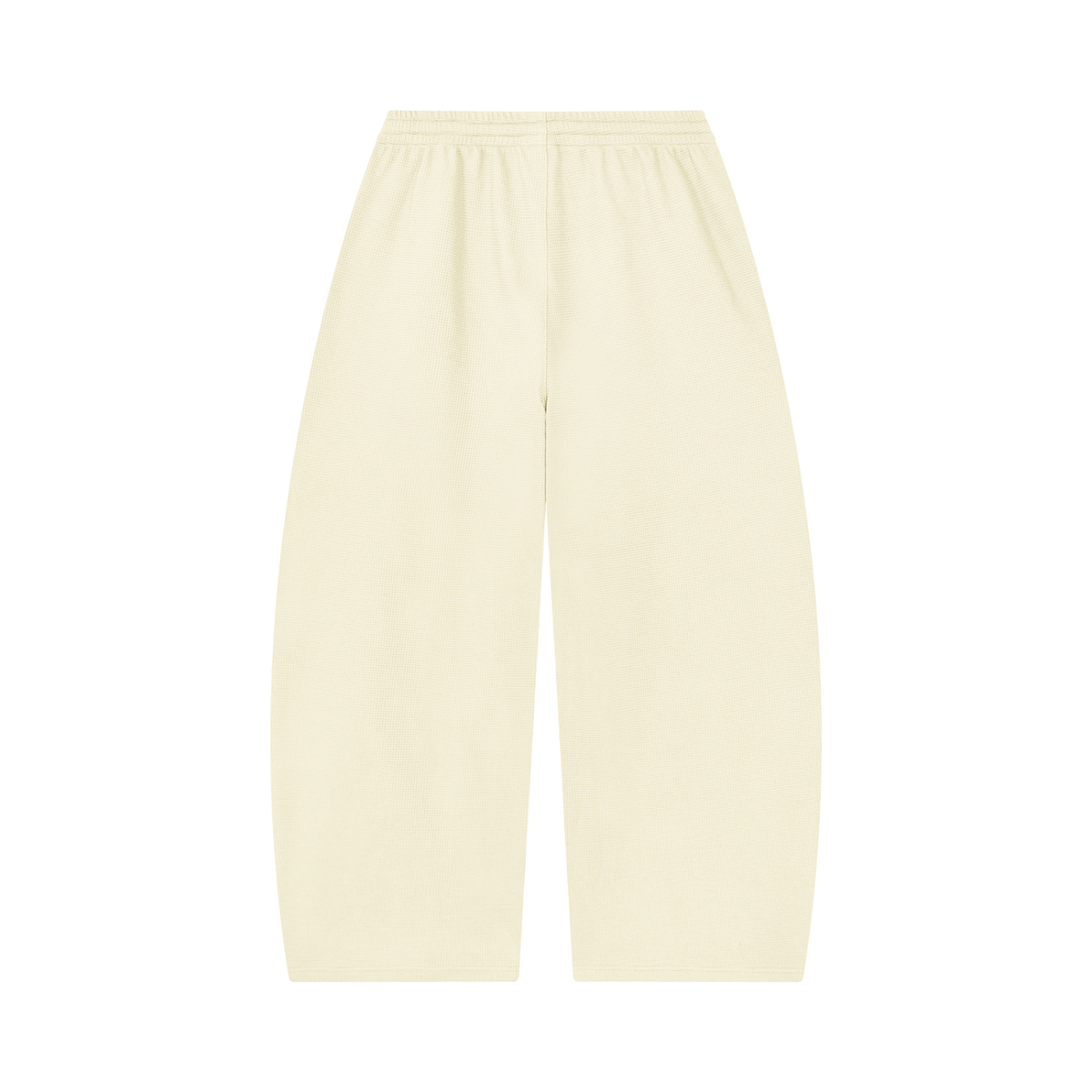 Unisex Waffle Barrel Leg Pants in mild apricot, alternate angle