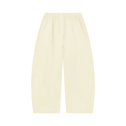 Unisex Waffle Barrel Leg Pants in mild apricot, alternate angle