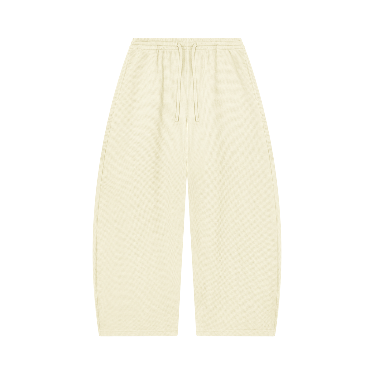 Unisex Waffle Barrel Leg Pants in mild apricot